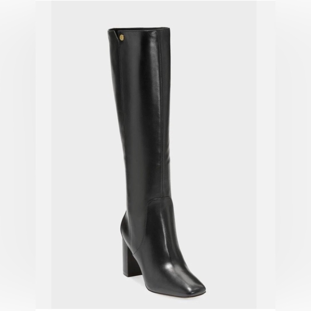 Cole Haan Chrystie Black Leather Heeled Boots, 9B - Picture 3 of 10